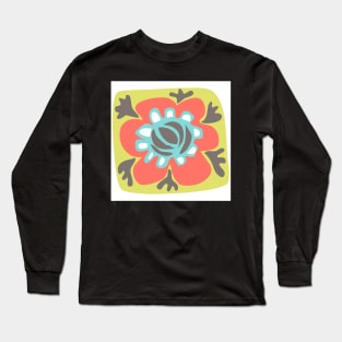 1960s Mod Retro Flower Long Sleeve T-Shirt